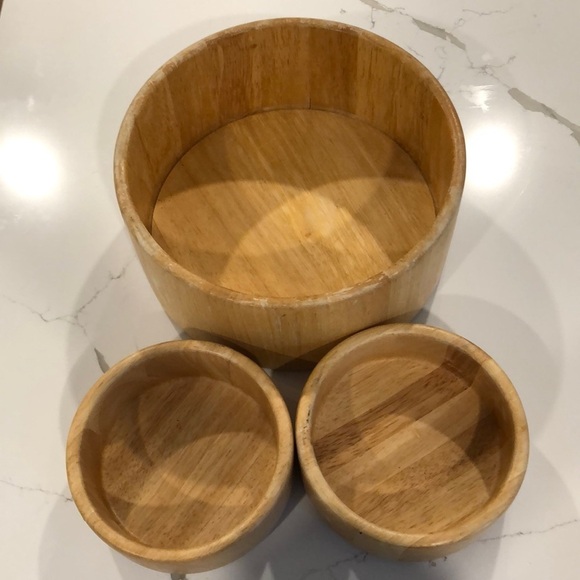 Dolphin genuine beechwood Thailand bowls large salad (1) and small salad  (2) - Picture 1 of 6